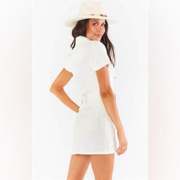 Show Me Your Mumu REVOLVE Outlaw Corduroy Mini Dress Cream Casual Sz Large - Picture 8 of 9